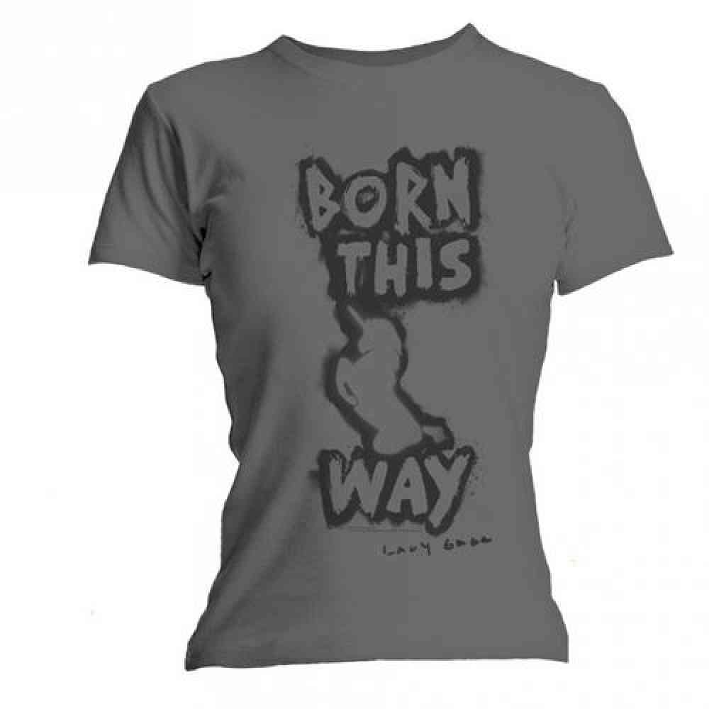Lady Gaga - Born This Way Dames Tshirt - Grijs